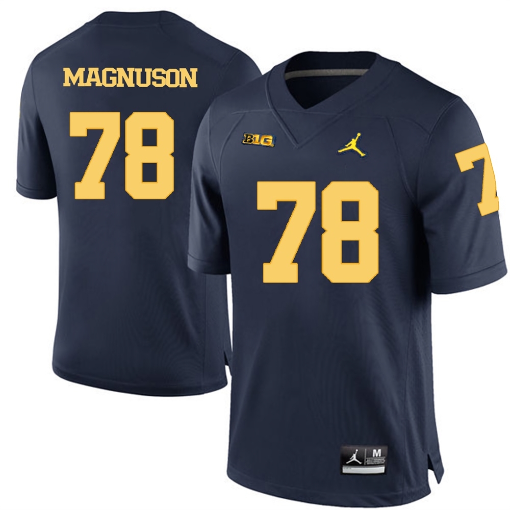 Michigan Wolverines Men's NCAA Erik Magnuson #78 Navy Blue College Football Jersey AHJ7149SD